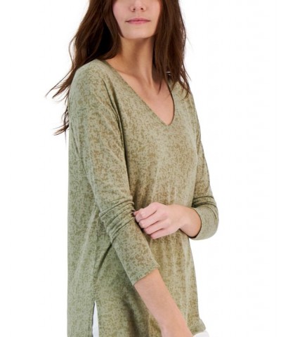 Women's Burnout Long-Sleeve Tunic Hazy Sage $15.03 Tops