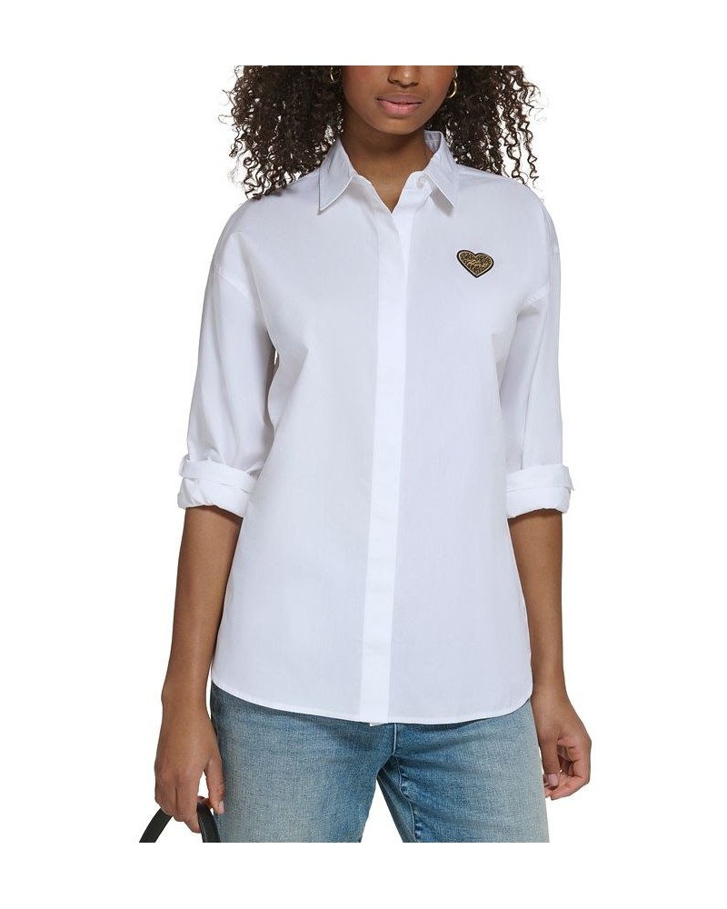 Women's Love From Paris Cotton Logo-Graphic Shirt White $52.58 Tops