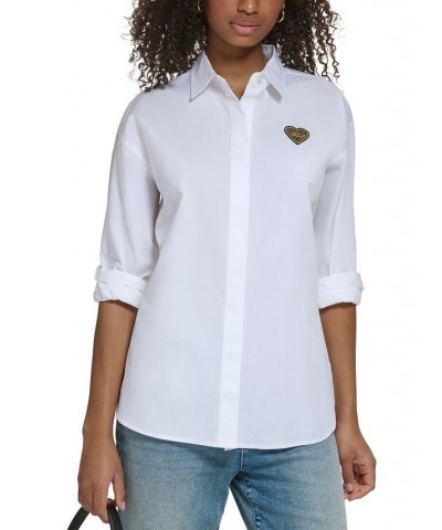 Women's Love From Paris Cotton Logo-Graphic Shirt White $52.58 Tops