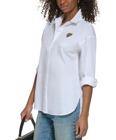 Women's Love From Paris Cotton Logo-Graphic Shirt White $52.58 Tops