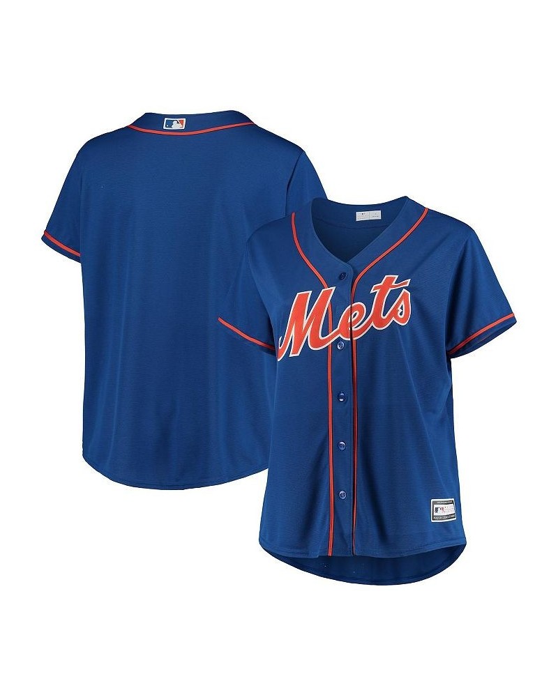 Women's Royal New York Mets Plus Size Alternate Replica Team Jersey Royal $49.49 Jersey