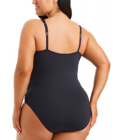 Plus Size Molded-Cup One-Piece Swimsuit Black $60.45 Swimsuits