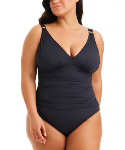 Plus Size Molded-Cup One-Piece Swimsuit Black $60.45 Swimsuits