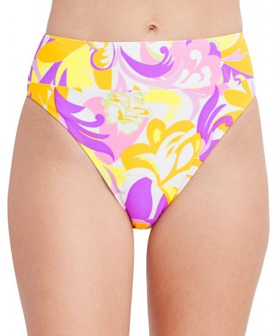 Give It A Swirl Printed High-Waist Bikini Bottoms Swirl Multi Print $31.68 Swimsuits