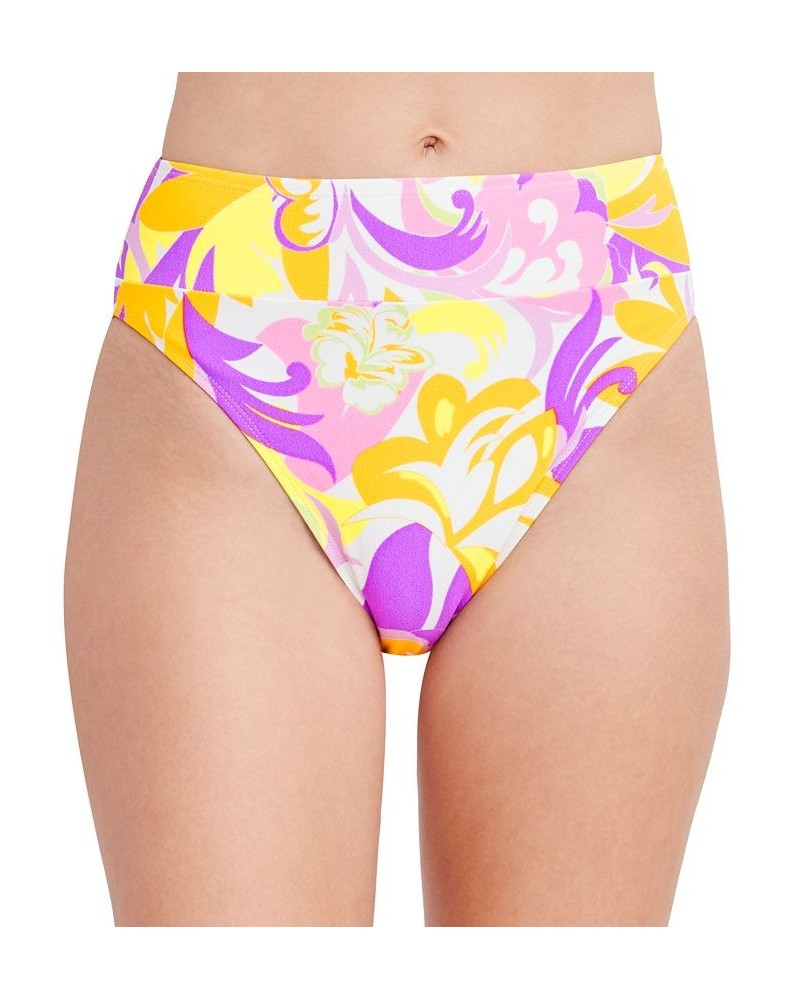 Give It A Swirl Printed High-Waist Bikini Bottoms Swirl Multi Print $31.68 Swimsuits