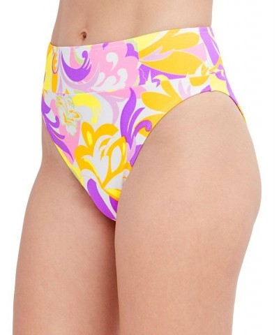 Give It A Swirl Printed High-Waist Bikini Bottoms Swirl Multi Print $31.68 Swimsuits