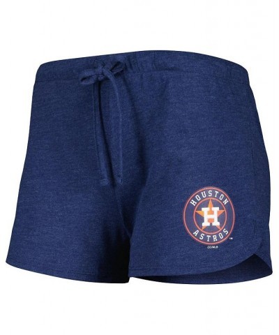 Women's Navy Houston Astros Meter Knit Raglan Long Sleeve T-shirt and Shorts Sleep Set Navy $32.85 Pajama