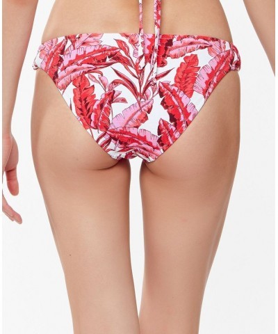 Printed Paradiso Palm Side-Twist Hipster Bikini Bottoms Fuchsia Multi $19.55 Swimsuits