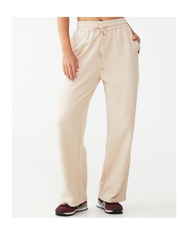 Women's Plush Wide Leg Track Pants Sesame $23.10 Pants