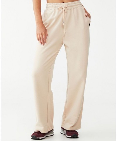 Women's Plush Wide Leg Track Pants Sesame $23.10 Pants