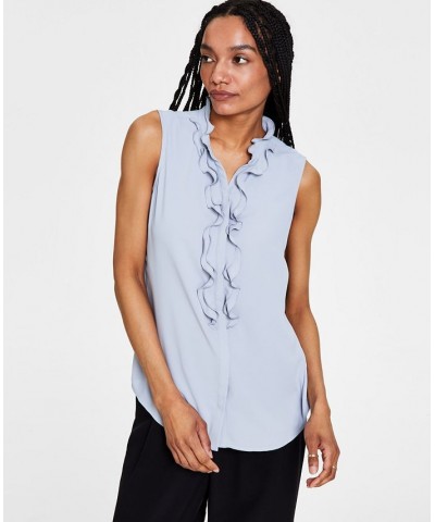 Women's Ruffled Top Blue $27.24 Tops