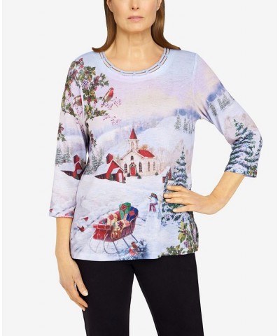 Petite Size Classics Holiday Scenic Top Multi $30.32 Tops