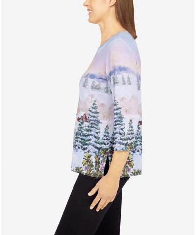 Petite Size Classics Holiday Scenic Top Multi $30.32 Tops