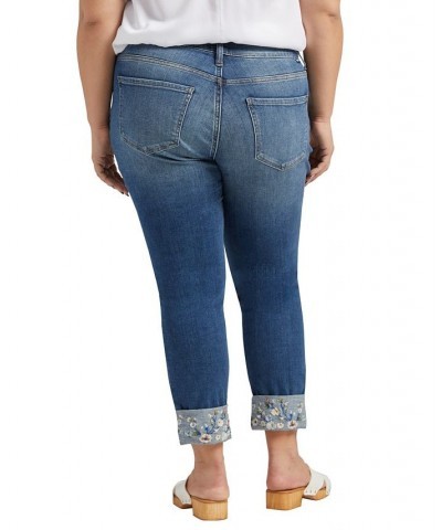 Plus Size Carter Mid Rise Girlfriend Jeans Mosaic Blue $34.81 Jeans