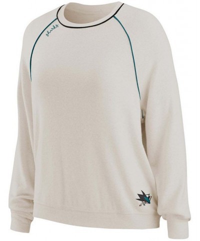 Women's Oatmeal San Jose Sharks Raglan Pullover Sweatshirt Pants Lounge Set Oatmeal $35.20 Pajama