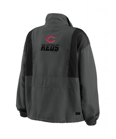 Women's Charcoal Cincinnati Reds Packable Half-Zip Jacket Charcoal $50.60 Jackets