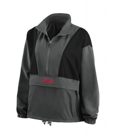 Women's Charcoal Cincinnati Reds Packable Half-Zip Jacket Charcoal $50.60 Jackets