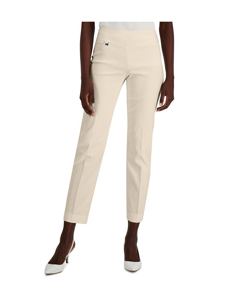 Women's Tummy-Control Pull-On Straight Leg Pants Tan/Beige $18.00 Pants