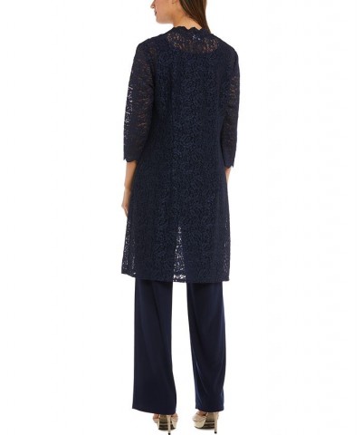 Petite 3-Pc. Sequined-Lace Jacket Top & Pants Peacock Blue $56.99 Outfits