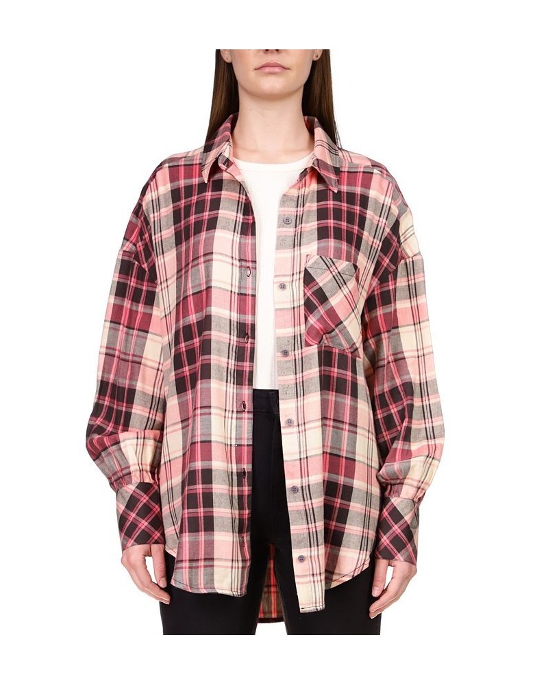 Women's Plaid-Print Drop-Shoulder Tunic Shirt Harmony Plaid $33.60 Tops