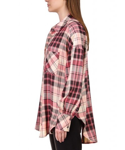 Women's Plaid-Print Drop-Shoulder Tunic Shirt Harmony Plaid $33.60 Tops