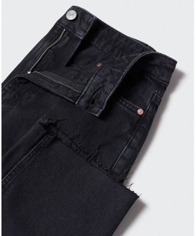 Women's High Waist Straight Jeans Black Denim $30.80 Jeans