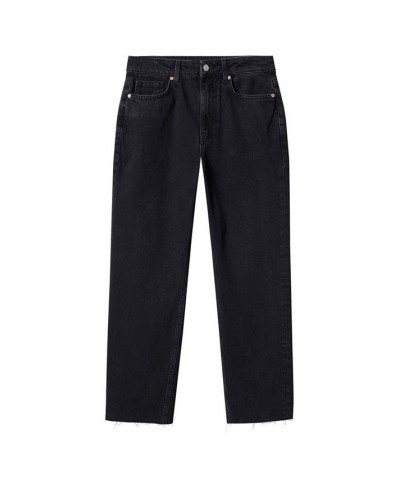 Women's High Waist Straight Jeans Black Denim $30.80 Jeans