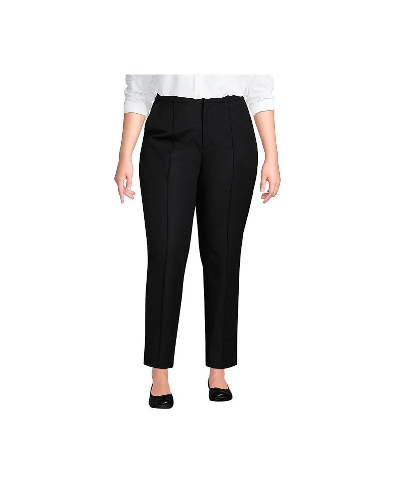 Women's Plus Size High Rise Bi Stretch Pintuck Pencil Ankle Pants Black $40.68 Pants