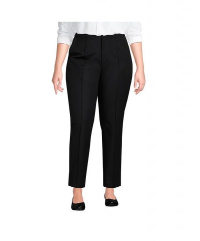 Women's Plus Size High Rise Bi Stretch Pintuck Pencil Ankle Pants Black $40.68 Pants