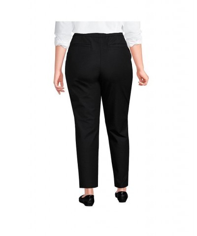 Women's Plus Size High Rise Bi Stretch Pintuck Pencil Ankle Pants Black $40.68 Pants