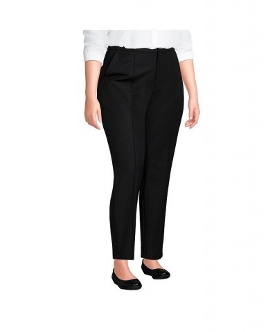 Women's Plus Size High Rise Bi Stretch Pintuck Pencil Ankle Pants Black $40.68 Pants