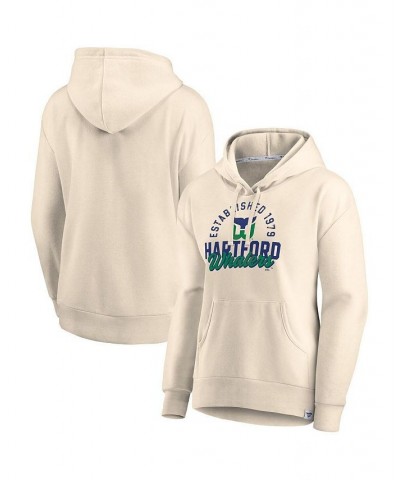 Women's Branded Cream Hartford Whalers Carry the Puck Pullover Hoodie Sweatshirt Cream $32.00 Sweatshirts