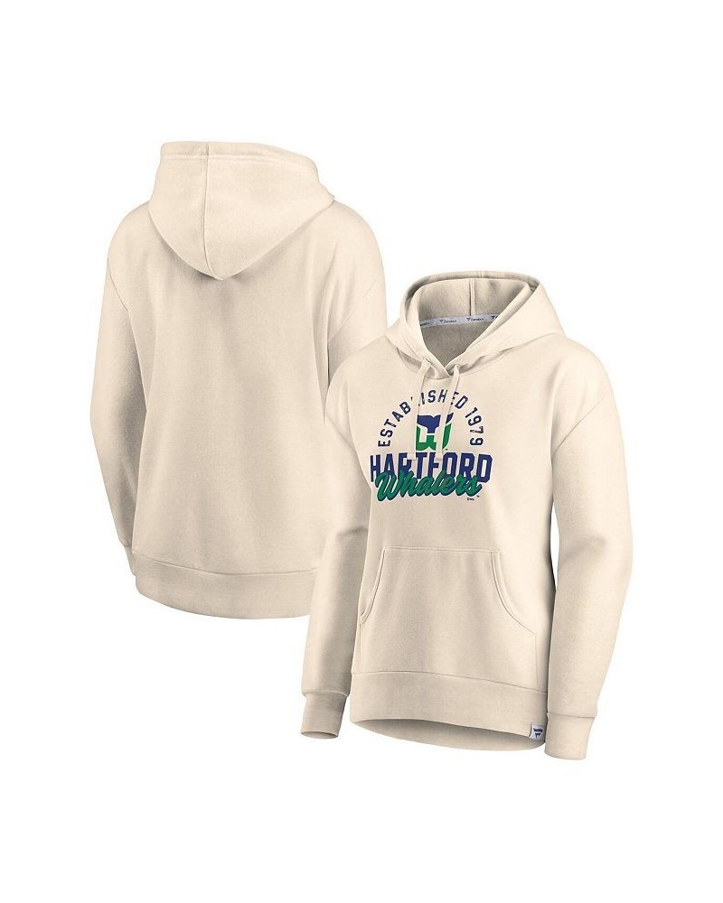 Women's Branded Cream Hartford Whalers Carry the Puck Pullover Hoodie Sweatshirt Cream $32.00 Sweatshirts