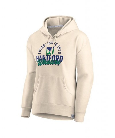 Women's Branded Cream Hartford Whalers Carry the Puck Pullover Hoodie Sweatshirt Cream $32.00 Sweatshirts