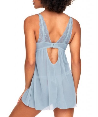 Ella Women's Babydoll Lingerie Blue $36.37 Lingerie