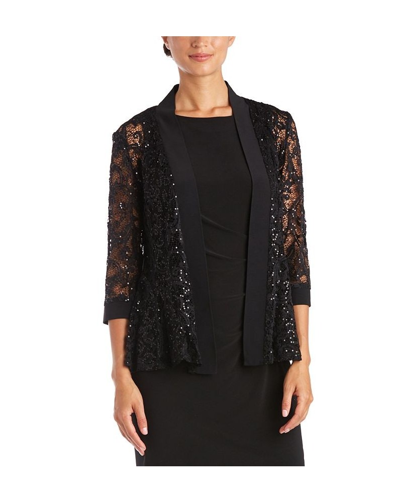 Sequin Lace Jacket Black $35.40 Jackets