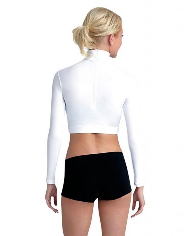 Turtleneck Long Sleeve Top White $17.09 Tops