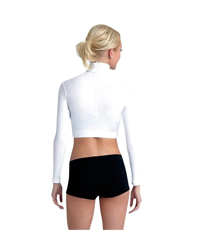 Turtleneck Long Sleeve Top White $17.09 Tops