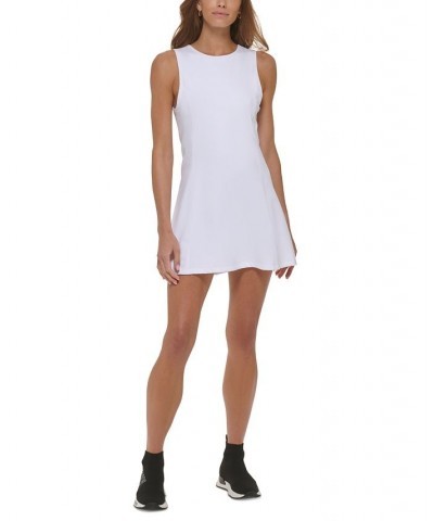 Women's Balance Round Neck Tennis Dress White $18.80 Dresses