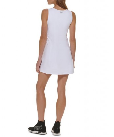 Women's Balance Round Neck Tennis Dress White $18.80 Dresses