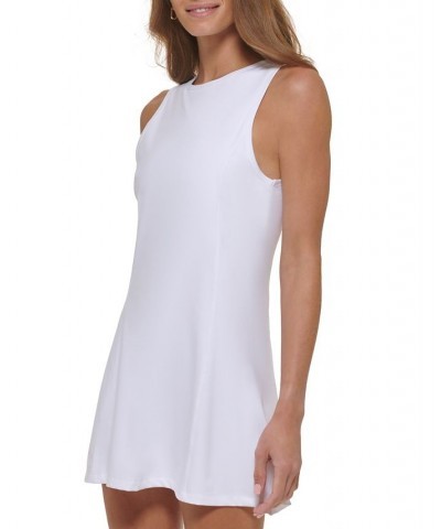 Women's Balance Round Neck Tennis Dress White $18.80 Dresses