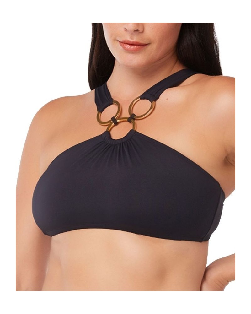 Ring-Neckline Bikini Top Black $24.11 Swimsuits