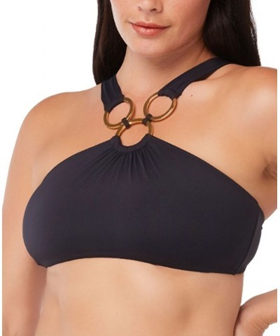 Ring-Neckline Bikini Top Black $24.11 Swimsuits