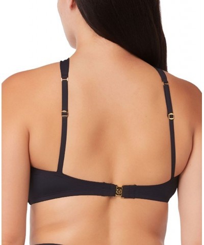 Ring-Neckline Bikini Top Black $24.11 Swimsuits