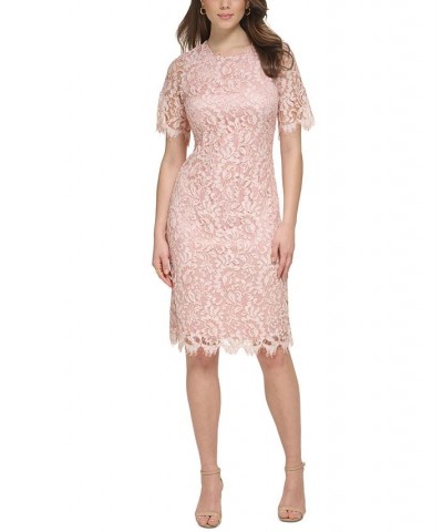 Women's Lace Cutout-Back Bodycon Dress Blush $42.72 Dresses