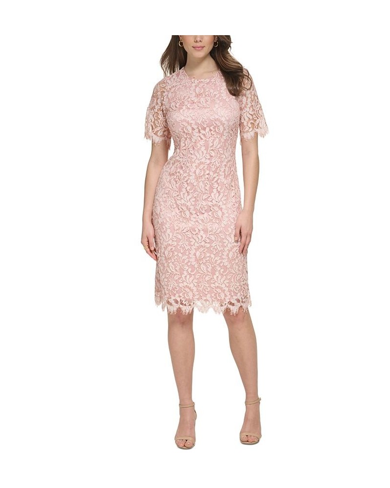 Women's Lace Cutout-Back Bodycon Dress Blush $42.72 Dresses