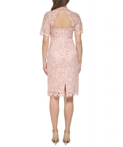 Women's Lace Cutout-Back Bodycon Dress Blush $42.72 Dresses