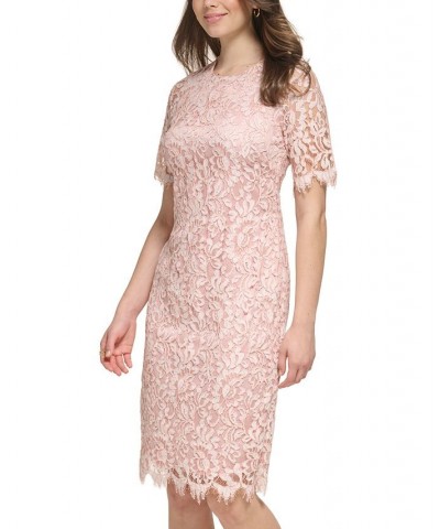 Women's Lace Cutout-Back Bodycon Dress Blush $42.72 Dresses