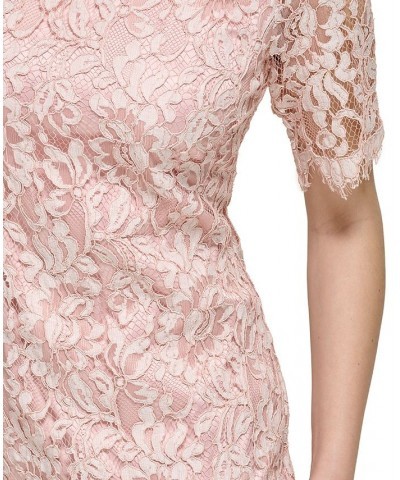 Women's Lace Cutout-Back Bodycon Dress Blush $42.72 Dresses