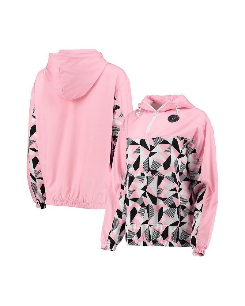 Women's Pink Inter Miami CF Swishy Anorak Quarter-Zip Jacket Pink $40.80 Jackets